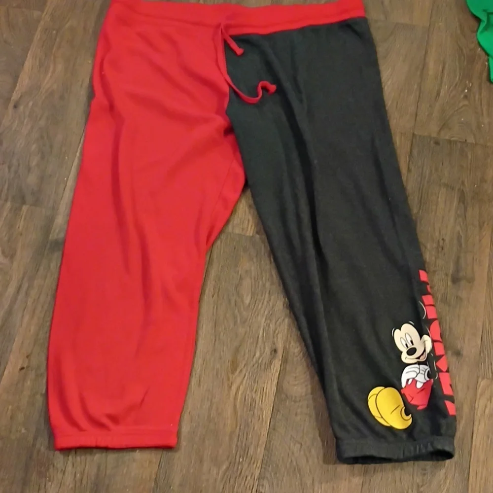 Adults Disney Mickey Mouse Charcoal and Scarlet Joggers - Picture 3 of 9